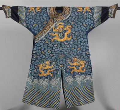 Lot 352 - An embroidered summer gauze dragon robe, jifu,...