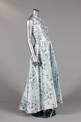 Lot 329 - A Pierre Balmain ice blue printed gazar...