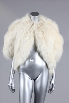 Lot 364 - A white fox cape, probably 1970s, labelled...