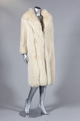 Lot 366 - A white fox coat, 1970s, wide collar,...