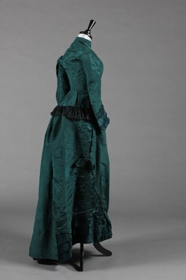 Lot 376 - A good petrol-blue silk faille gown, late...