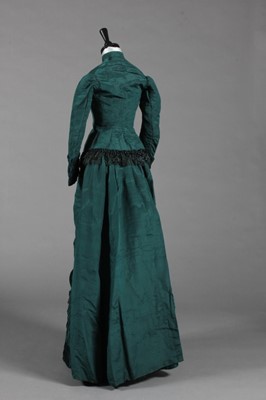 Lot 376 - A good petrol-blue silk faille gown, late...