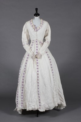 Lot 382 - An 1860s white muslin summer dress and a group...