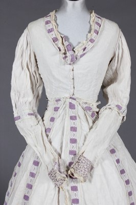 Lot 382 - An 1860s white muslin summer dress and a group...