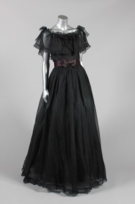 Lot 35 - A Bellville Sassoon black organza evening gown,...