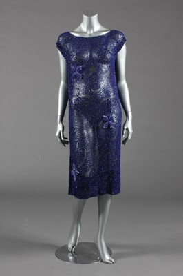 Lot 401 - An electric-blue flapper dress, late 1920s,...