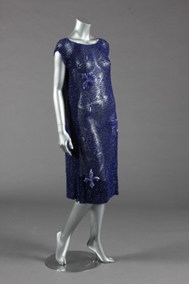 Lot 401 - An electric-blue flapper dress, late 1920s,...