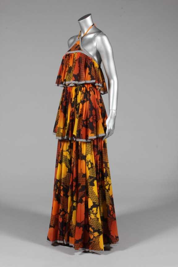 Lot 412 - A good John Bates tiered halter-neck dress,...