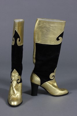 Lot 433 - A pair of Yves Saint Laurent gold leather and...