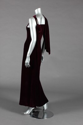 Lot 450 - An altered Chanel couture aubergine evening...