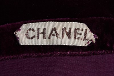 Lot 450 - An altered Chanel couture aubergine evening...