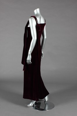 Lot 450 - An altered Chanel couture aubergine evening...