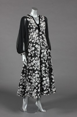 Lot 462 - A Thea Porter black jacquard weave wool dress,...