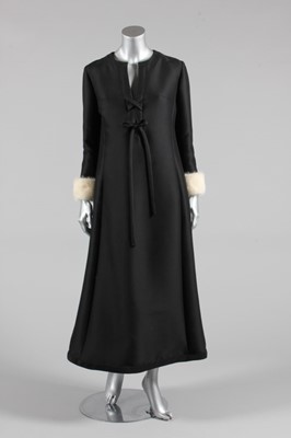 Lot 29 - A Jean Patou black gazar silk evening gown,...