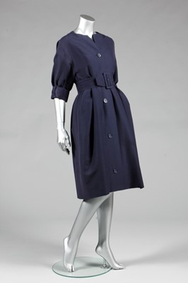 Lot 121 - A Christian Dior navy wool dress, late 1950s,...