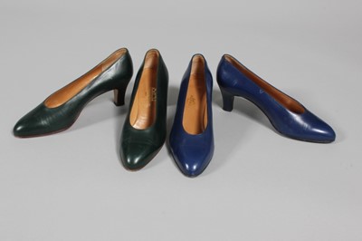 Lot 47 - Six pairs of Hermès leather court shoes, 1980s-...