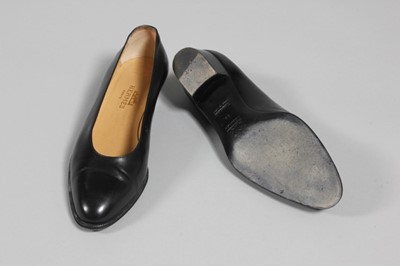 Lot 47 - Six pairs of Hermès leather court shoes, 1980s-...