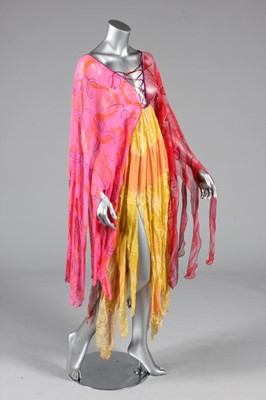 Lot 64 - A Zandra Rhodes printed chiffon kaftan dress,...