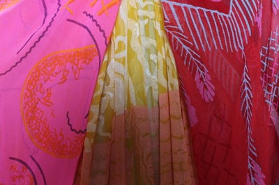 Lot 54 - A Zandra Rhodes printed chiffon kaftan dress,...