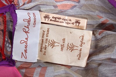 Lot 54 - A Zandra Rhodes printed chiffon kaftan dress,...