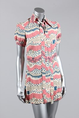 Lot 57 - A Radley moss crepe mini-dress, late 1960s,...