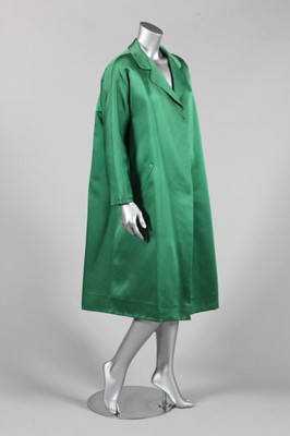 Lot 58 - A Balenciaga couture green silk coat, early...