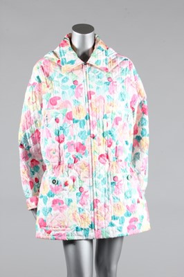 Lot 93 - A Chanel floral printed quilted 'parka', late...