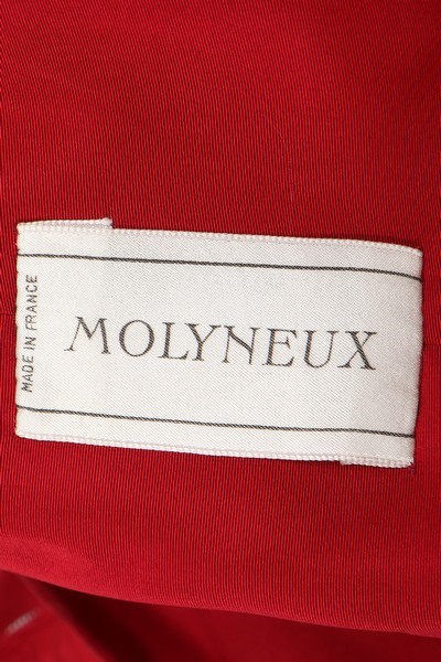 Lot 140 - A Molyneux couture scarlet faille evening