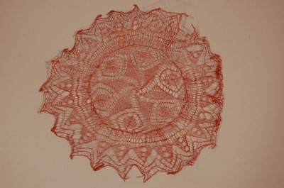 Lot 203 - A Shetland wedding ring shawl, early 20th...
