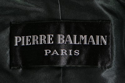 Lot 23 - A Pierre Balmain couture bottle-green crpe...