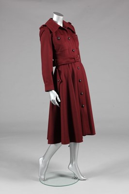 Lot 202 - An Yves Saint Laurent burgundy wool coat,...