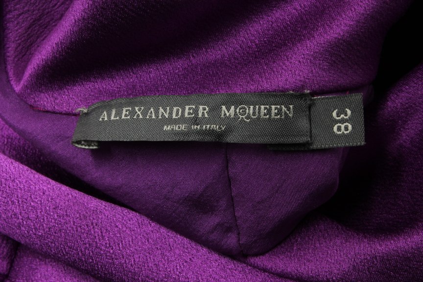 Lot 281 - An Alexander McQueen purple satin evening