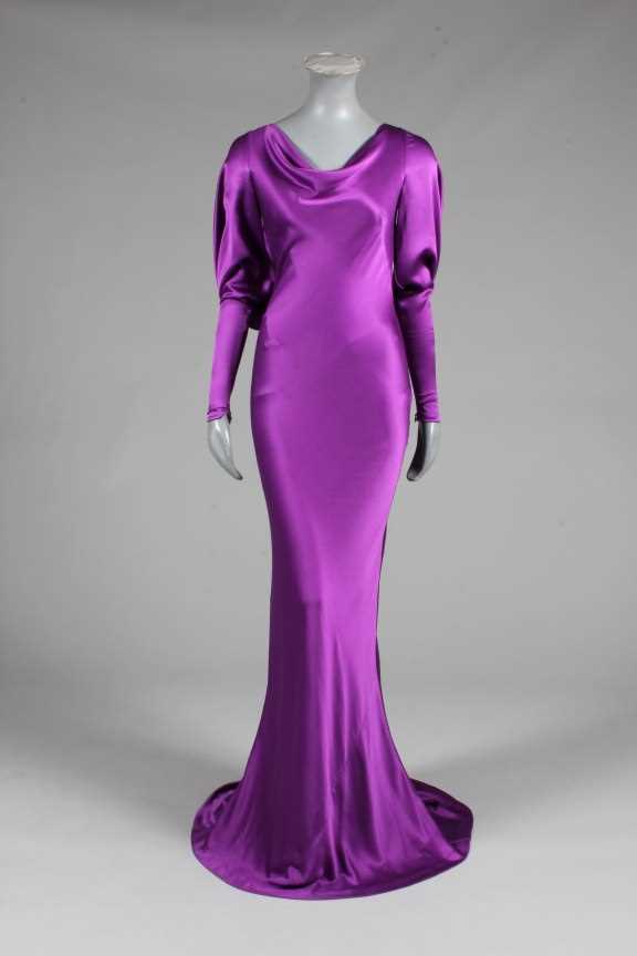 Lot 281 - An Alexander McQueen purple satin evening