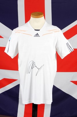 Lot 285 - Andy Murray's Adidas tennis shirt, worn for...