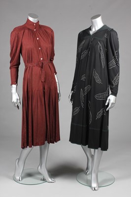 Lot 164 - Six Jean Muir jersey dresses, mid-late 1970s,...