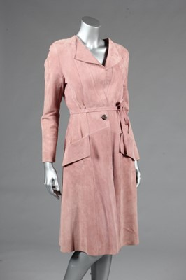 Lot 173 - A Jean Muir pale pink suede jacket, 1980s,...