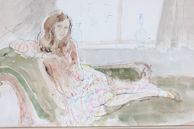 Lot 160 - A watercolour by John Ward of Miss Lumley...