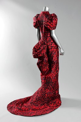 Lot 284 - An Alexander McQueen feather-weave gown,...