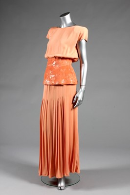 Lot 252 - A Valentino couture salmon-pink silk crpe...