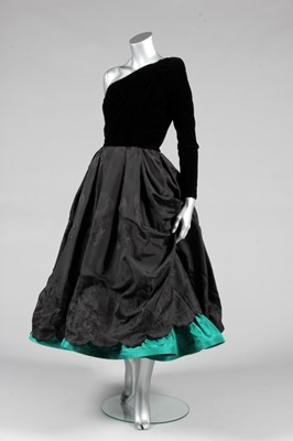 Lot 269 - A Valentino couture black velvet and damask...