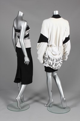 Lot 217 - A Body Map white stretch velvet and black...