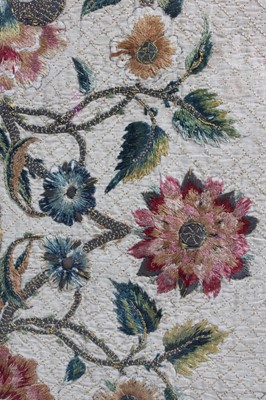 Lot 51 - An embroidered cradle cover, English, circa...