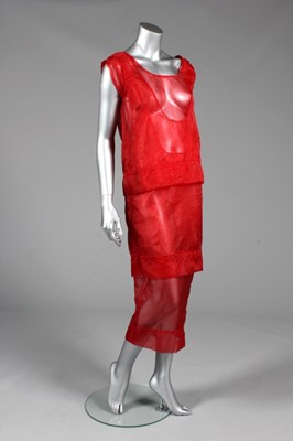 Lot 222 - A rare Leigh Bowery triple-layered red nylon...