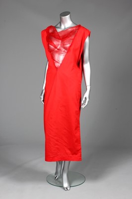 Lot 221 - A rare Leigh Bowery scarlet cotton dress, 1982,...