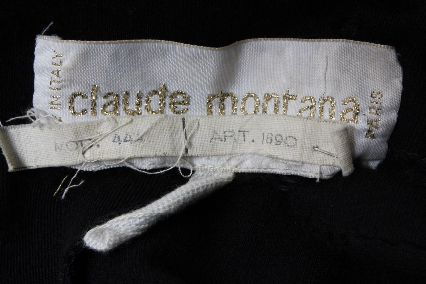 CLAUDE MONTANA Black White Circle Print Silk Tie main image 0