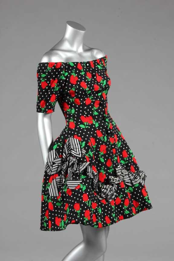 Lot 251 - A Christian Lacroix rose-print cocktail dress,...