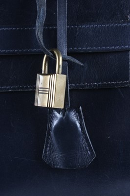 Lot 16 - An Hermès navy leather Kelly bag, 1960s,...