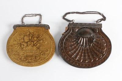 Lot 43 - Two embossed leather handbags, circa 1820, one...