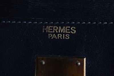 Lot 26 - An Hermès midnight blue box calf leather Kelly...