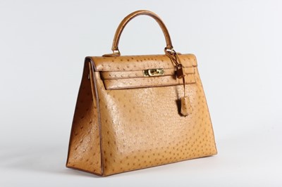 Lot 12 - An Hermès golden-brown ostrich Kelly bag, 1994,...